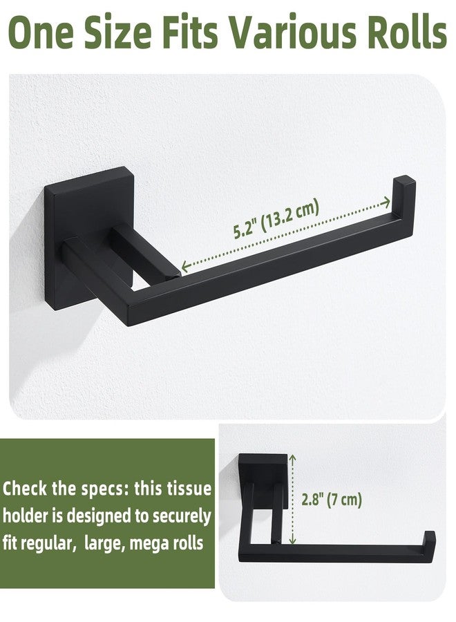 APLusee Matte Black Toilet Paper Holder, 304 Stainless Steel Roll Hanger for Bathroom Kitchen, Wall Mounted - Image 4