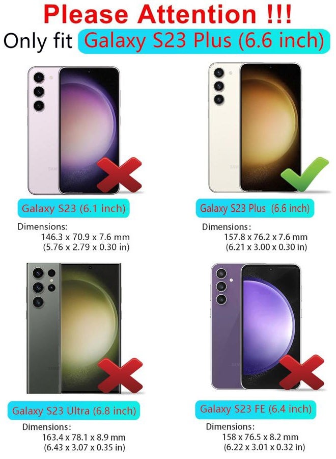 ONOLA Phone Case for Samsung Galaxy S23 Plus Case with HD Screen Protector, Heavy Duty Shockproof & Dropproof 3-Layer Cover Phone Case for Galaxy S23 Plus 6.6'',PurpleSkyblue - Image 2