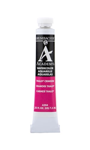 Grumbacher Academy Watercolor Paint, 7.5ml/0.25 oz., Thalo Crimson (A204) - Image 1