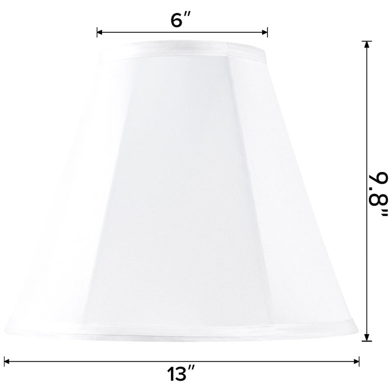 GO&SO White Bell Lamp Shades Medium lamp shade for Table Lamp 6"Top x 13"Bottom x 9.8"High(Spider)Traditional Lampshades for Table & Bedside Lamp -Replacement Lampshade,Assembly Required -Handmade By GO&SO - Image 2
