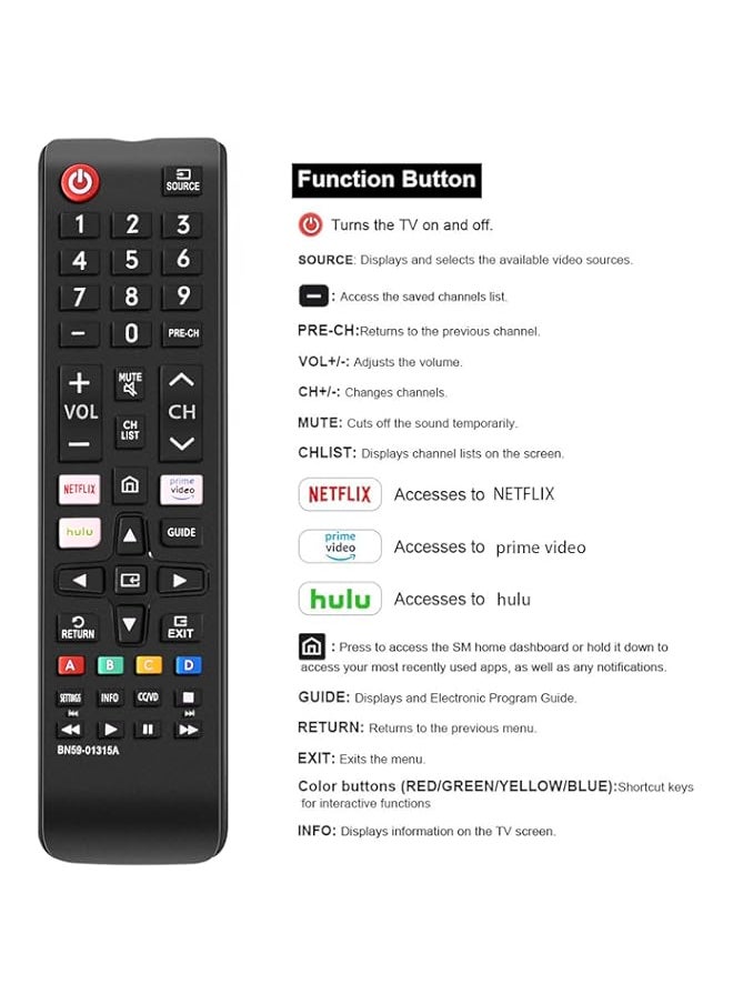 HuHa - EONCHARM ATA-D Newest Universal Remote Control for All Samsung TV Remote Compatible All Samsung LCD LED HDTV 3D Smart TVs Models - Image 1