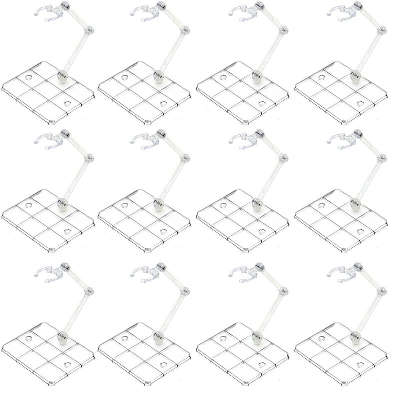 Takelablaze Action Figure Stand Assembly Action Figure Display Holder Base Universal Humanoid Model Support Display Stand Compatible with HG RG SD SHF Gundam 1/144 Toy, 12PCS - Image 1
