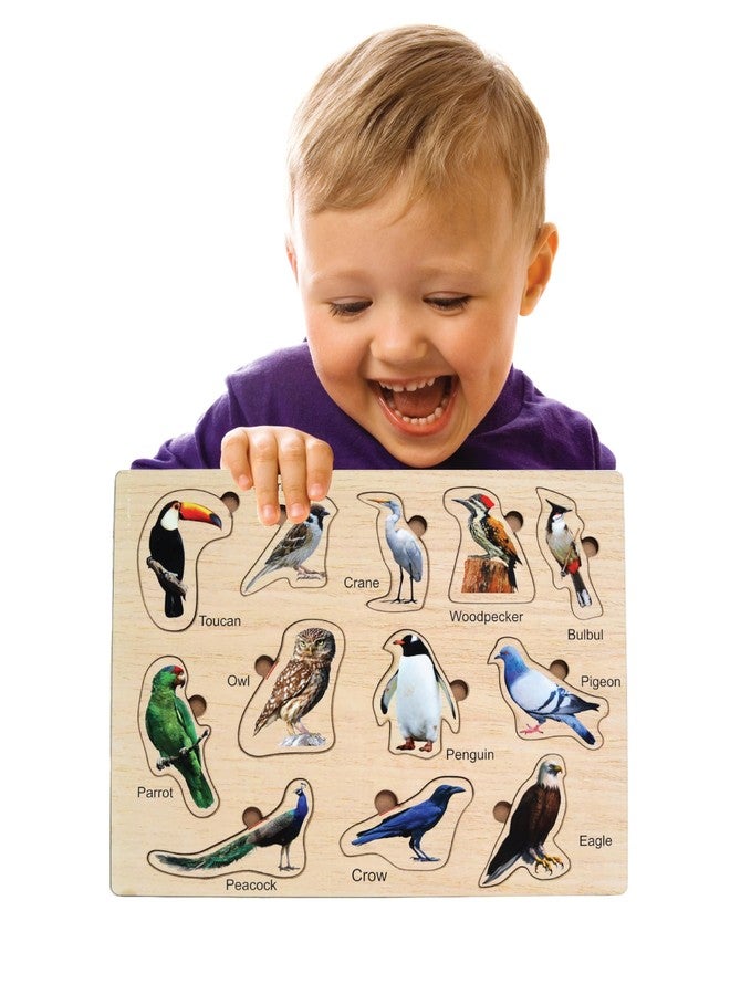 CRAFTICK Pre Nursery Educational Birds Jigsaw Puzzle Set | 12 Pieces Puzzles for Kids Motor Skill Development | Fun & Challenging Mind Games for Kids | Educational Toy for The Kids Age 2 and above - Image 2