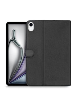 OMAKER Apple iPad Air 2025 (7th Generation) M3 11 inch PU Leather Magnetic Closure Flip Case Cover - Black  - Image 1