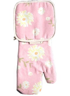 Generic 2 Pieces Linen Oven Gloves and Mask  - Image 1