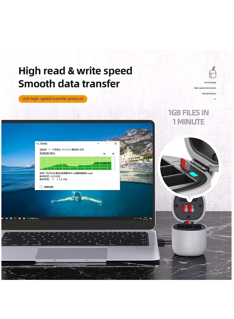 AllinBox Battery Charger for Hero 12/11/10/9 with High Speed USB 3.0 SD Card Reader Function IP54 Waterproof Storage Carry Case for GoPro Hero 12/11/10/9 (Only Charger) - Image 4