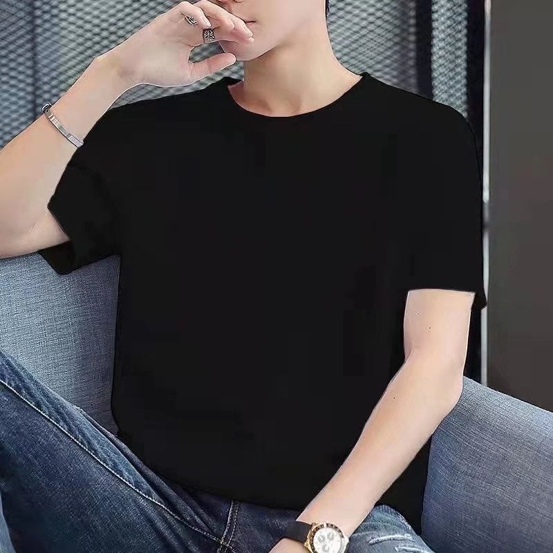 Cvc Combed Cotton Short-Sleeved T-Shirt Men'S Loose Base Korean Style Chic Half-Sleeved White Women'S Top T-Shirt - Image 3