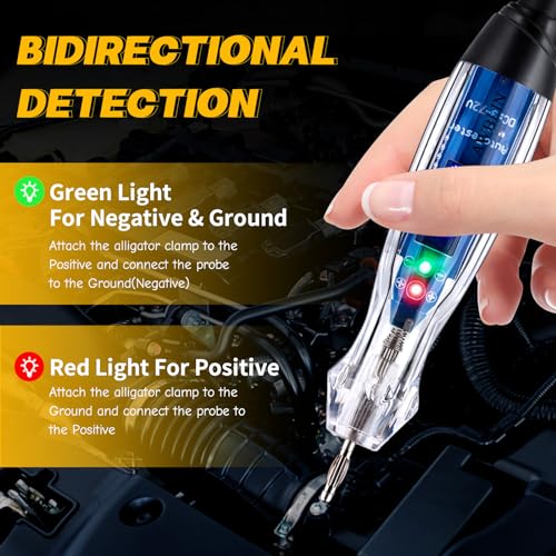 AWBLIN Test Light Probe Kit, 3-72V DC LED Digital Automotive Circuit Tester with Voltmeter, 18 Pieces Multi Function Auto Fuse Voltage Tester Electric Probe Test Kit with Black Carrying Case - Image 3