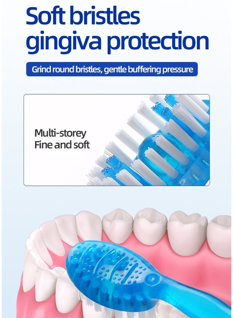 5 In 1 Mini Toothbrush & Floss & Tongue Scraper & Toothpick Set, , Disposable Mini Toothbrushes  With Bursting Beads, No Toothpaste Required,Convenient And Easy to Carry, Cleans The Mouth and Freshens Breath 10pcs（Mixed Flavor）