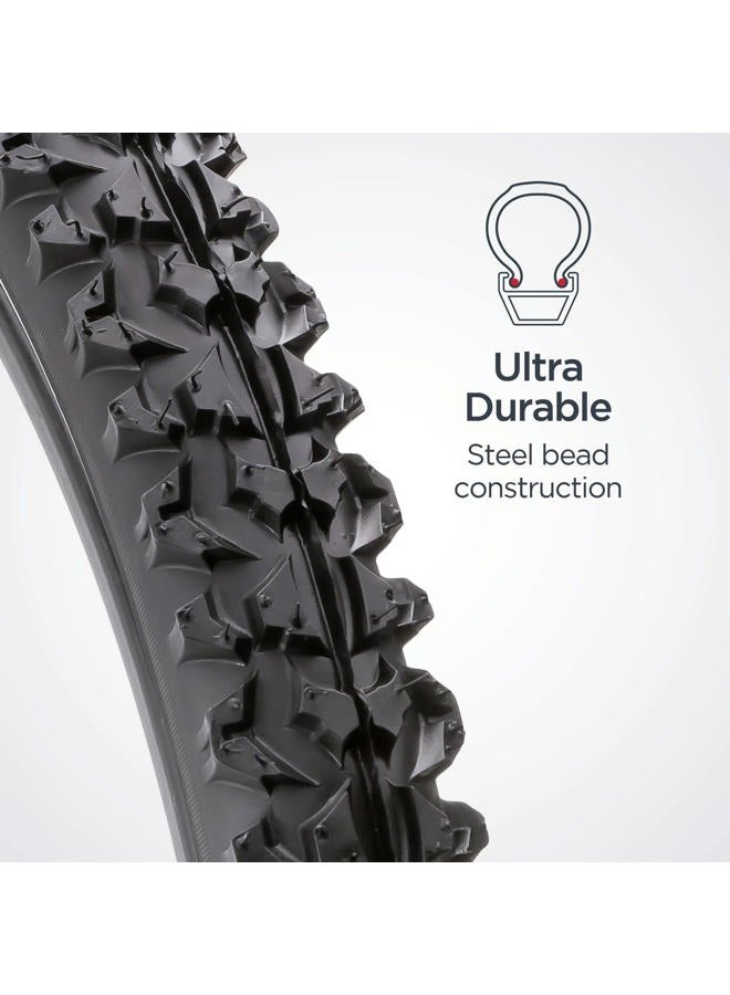 SCHWINN Replacement Bike Tire, Mountain Bike, High Traction Tread, 24 x 1.95-Inch, Black with Steel Bead - Image 2