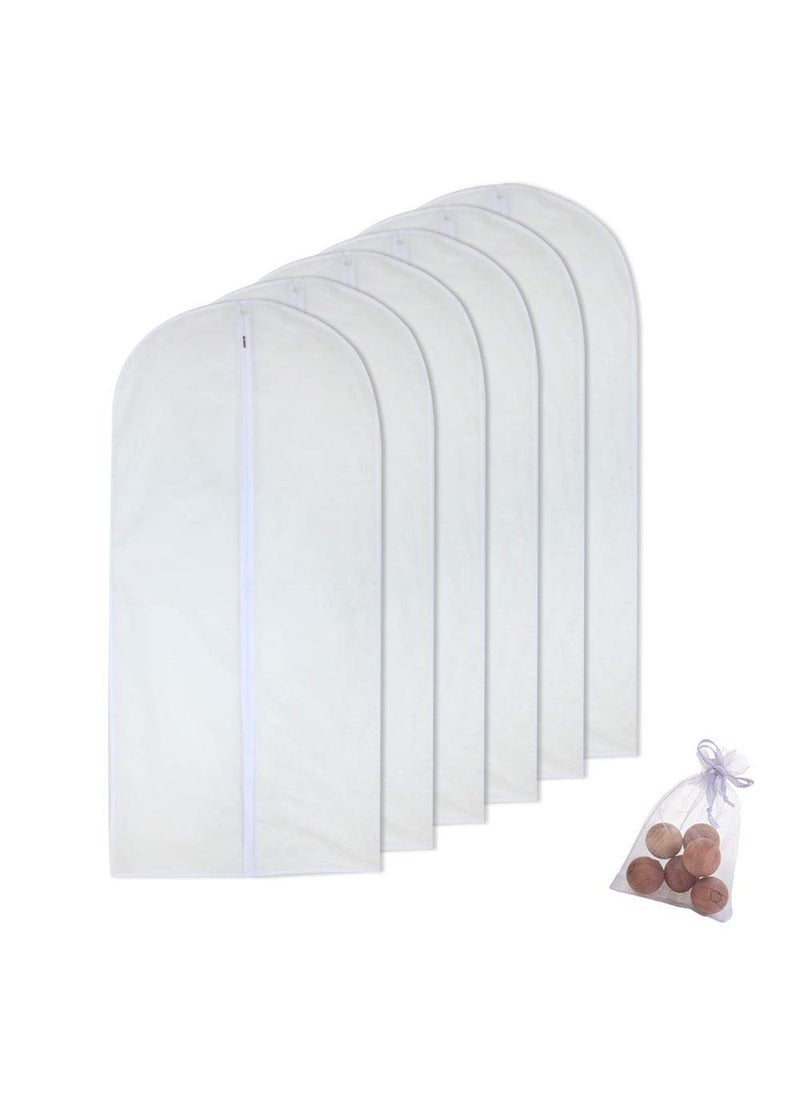 HomeClean Garment Bags Covers Clear 24 x 40 Hanging Clothing Storage Bags and 6 Cedar Balls for Suit Jacket Shirt Sweater 