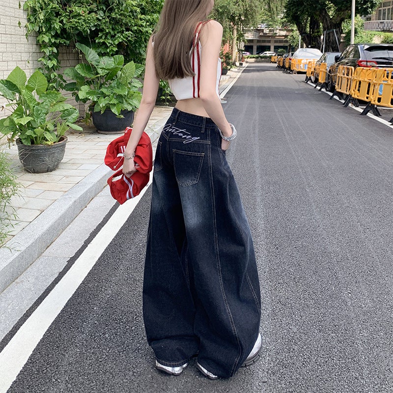 Unisex Classic Denim Jeans Loose Fit Daily Outdoor Wear - Image 1