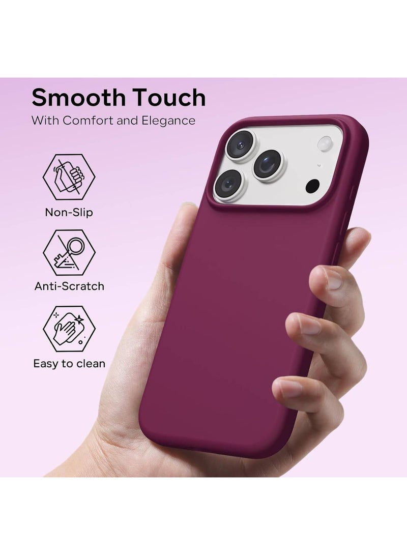 جراب سيليكون سائل لهاتف آيفون 17 برو | غطاء واقٍ ناعم الملمس ومقاوم للصدمات | جراب خلفي كامل مقاوم للخدش لهاتف آيفون 17 برو 6.3 بوصة | جراب هاتف سيليكون رفيع ومتين وغير قابل للانزلاق - Image 2