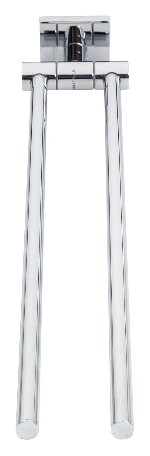 Vantage VRH-2067 100% Brass Twin Swivel Rail Chrome Finish Wall Mounted Washroom Towel Hanger Rod Bathroom Kitchen Stand Modern Design For Seamless & Luxurious Decor - Image 1