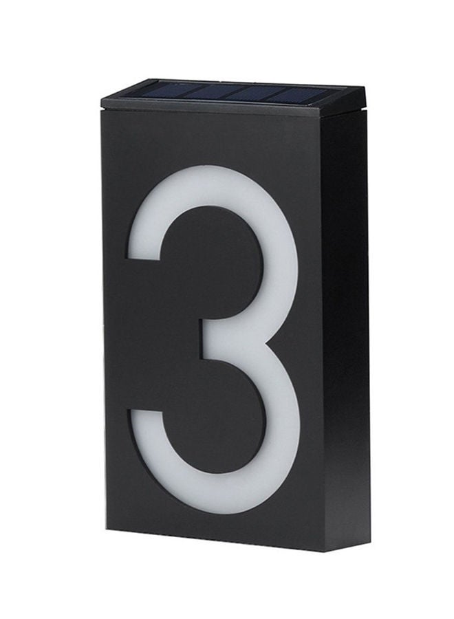 نيبمينينت مصباح على شكل رقم منزل مزود بأضواء مع شظايا شمسية أسود/ أبيض 21x12x12سنتيمتر