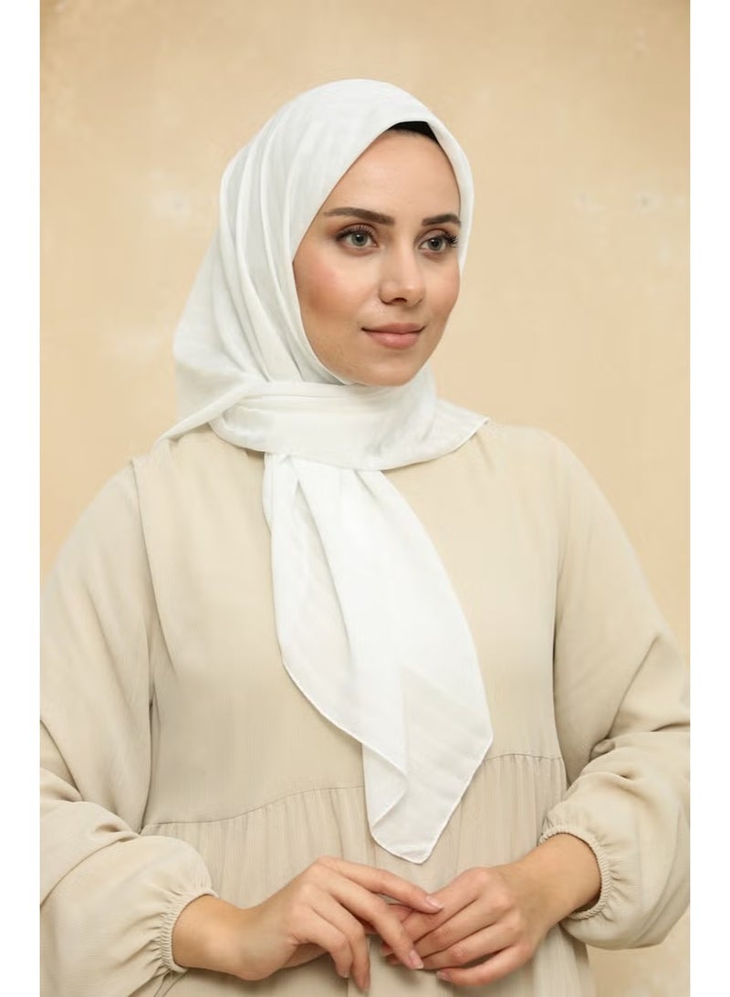Sefa Merve Chiffon Scarf 2015-14 Ecru - Image 2