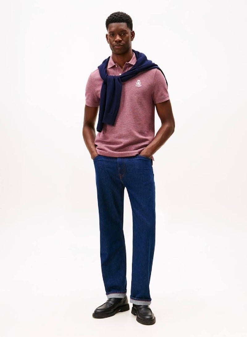 TOMMY HILFIGER TH Crest Regular Fit Pique Polo Shirt - Image 3