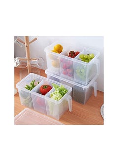 FG Storage Containers with Handle,Plastic Food Storage Organizer Boxes with Lids for Refrigerator,Fridge,Freezer Cabinet Desk 2Pcs Container Set Food Organizers with Lid and 6 Removable Bins (2)  - Image 2