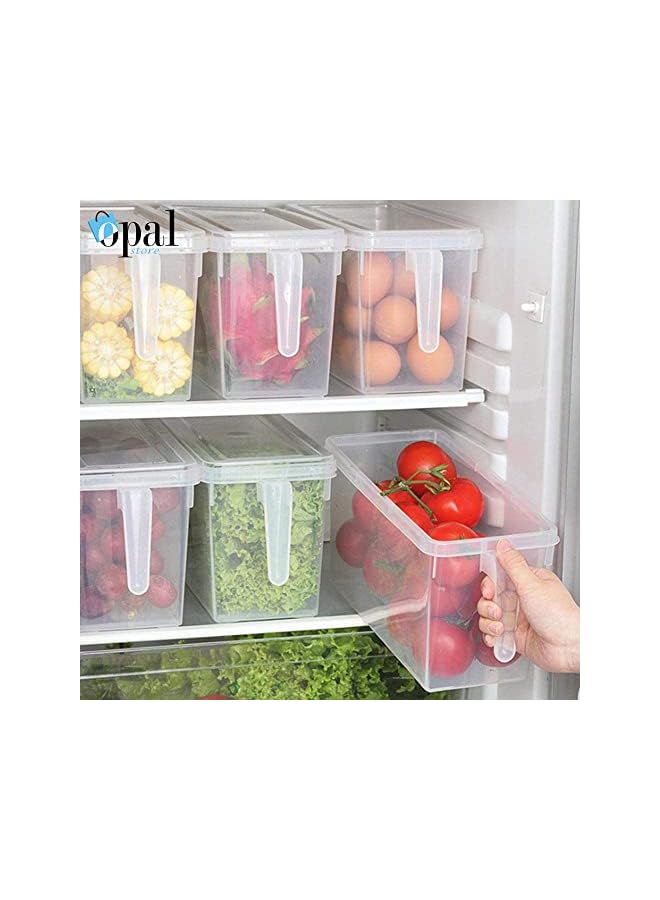 FG Storage Containers with Handle,Plastic Food Storage Organizer Boxes with Lids for Refrigerator,Fridge,Freezer Cabinet Desk 2Pcs Container Set Food Organizers with Lid and 6 Removable Bins (2) - Image 5