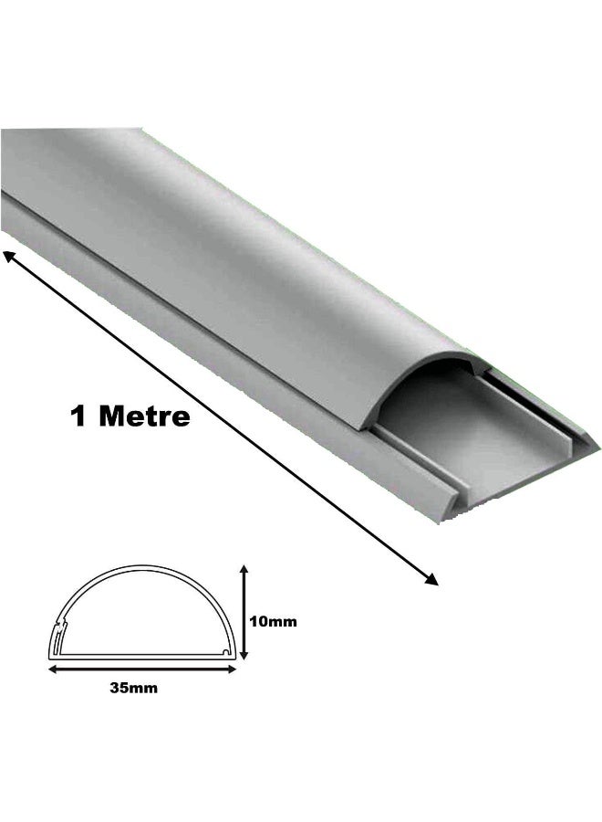 Royal Apex 1 Meter Pvc Floor Trunking With Self Adhesive Red Sticker Wall Cord Cover Cable Concealer On-Wall Wire Cover Paintable Cable Management Pack Of 2 - Image 2