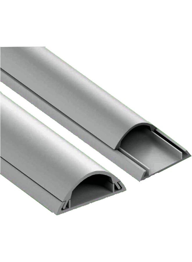 Royal Apex 1 Meter Pvc Floor Trunking With Self Adhesive Red Sticker Wall Cord Cover Cable Concealer On-Wall Wire Cover Paintable Cable Management Pack Of 2 - Image 1