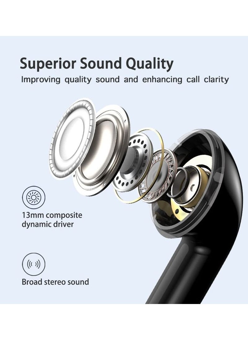 Arabest - Bluetooth Earphones with 4 Mics Wireless Earbuds, Premium Sound, ENC Noise Cancelling for HD Stereo Calls, Ultra-Light in-Ear TWS Headphones, Touch Control, IPX5 Waterproof for Sports - Image 1