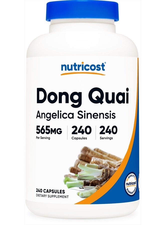 Nutricost Dong Quai 565mg, 240 Capsules (Angelica Sinensis) - Vegetarian Caps, Non-GMO, Gluten Free - Image 1