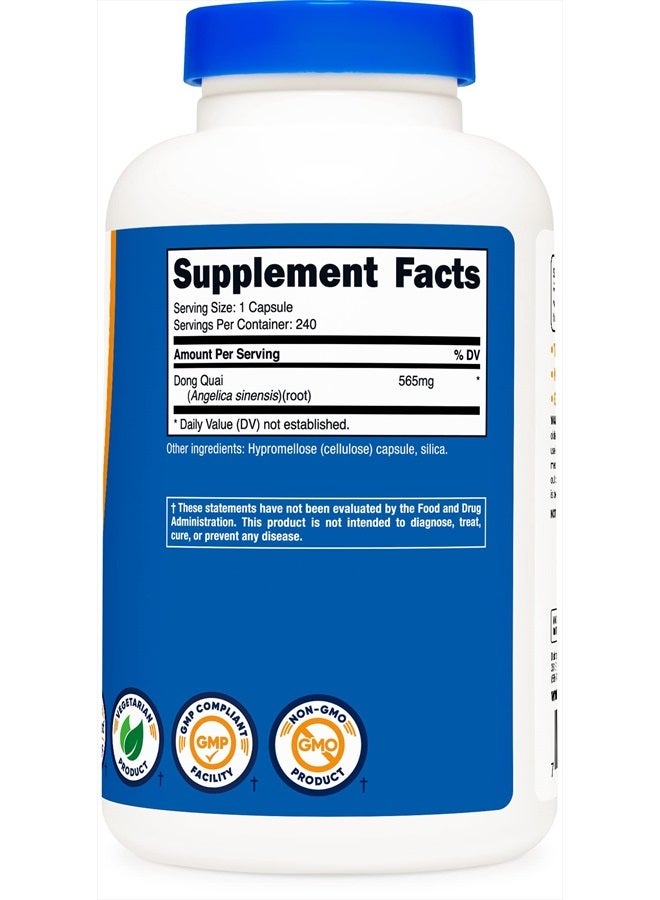 Nutricost Dong Quai 565mg, 240 Capsules (Angelica Sinensis) - Vegetarian Caps, Non-GMO, Gluten Free - Image 4