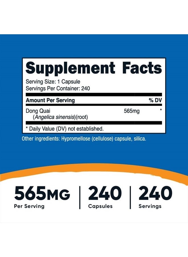 Nutricost Dong Quai 565mg, 240 Capsules (Angelica Sinensis) - Vegetarian Caps, Non-GMO, Gluten Free - Image 2
