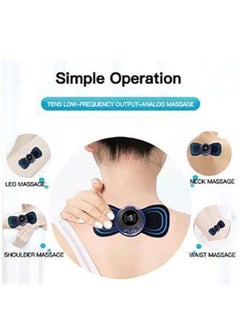Generic Electric EMS Neck Massager Mini Cervical Back Muscle Pain Relief Patch Stimulator Massager Mat Portable Gel Pad Stickers Slim  - Image 3