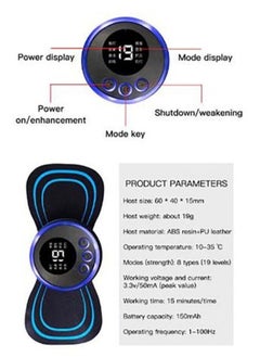 Generic Electric EMS Neck Massager Mini Cervical Back Muscle Pain Relief Patch Stimulator Massager Mat Portable Gel Pad Stickers Slim  - Image 2