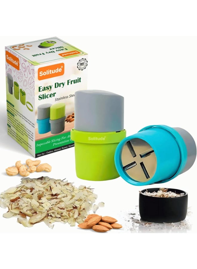 Solitude Dry Fruit Cutter, Slicer, Grinder, Chocolate Cutter and Butter Slicer with 3 in 1 Blade Kitchen Tools, Gadgets for Almonds, Cashews etc (Stainless Steel, 1 Piece) - Image 1