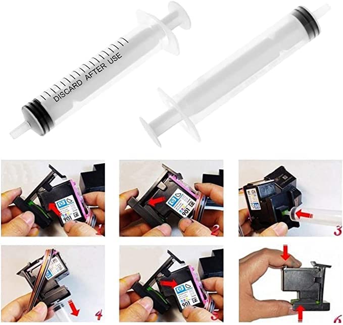 ANG for H.p. Ink Suction Tool Refill KIT for Printer Cartridge Cleaning 803 805 662 680 702 703 704 801 802 818 850 851 854 857 860 861 900 901 etc. for Both Black and Color Cartridge with Syringe - Image 5