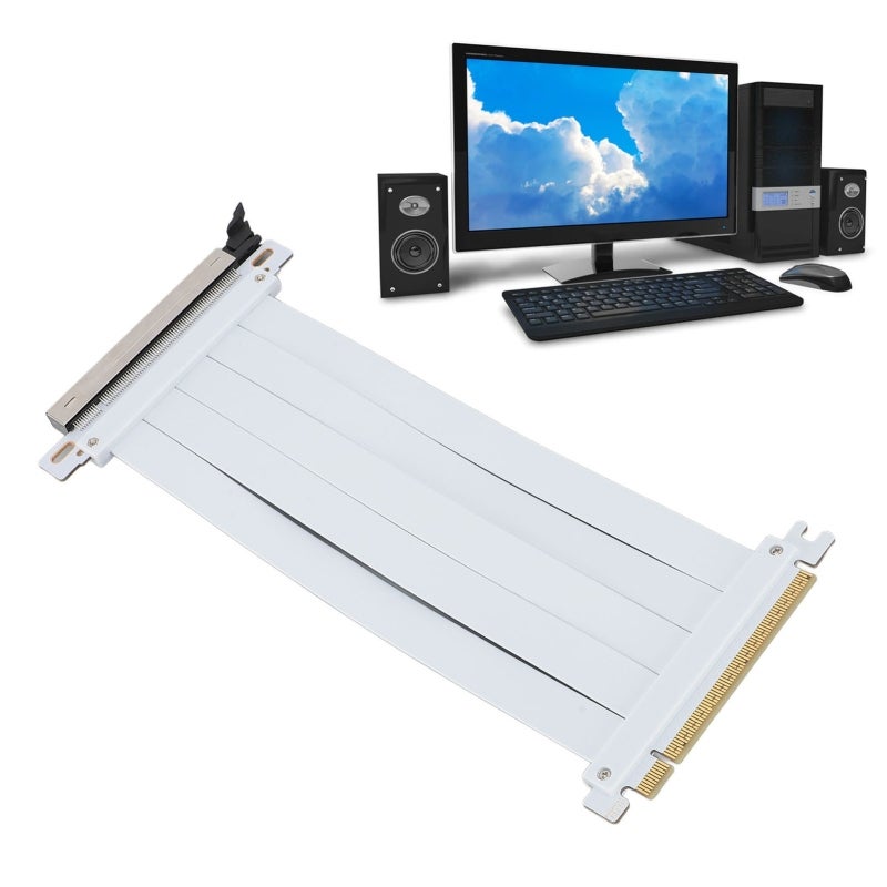 كابل رايزر PCIE 4.0 بطول 20 سم - كابل تمديد لمعالجات الرسومات (GPU) بالتصميم السهل التثبيت (الوصلة والاستخدام)، كابل رايزر عالي السرعة مع تدفق هواء محسن لبناءات الحواسيب ITX، الألعاب المتطورة، الخوادم وتطبيقات الذكاء الاصطناعي - Image 5