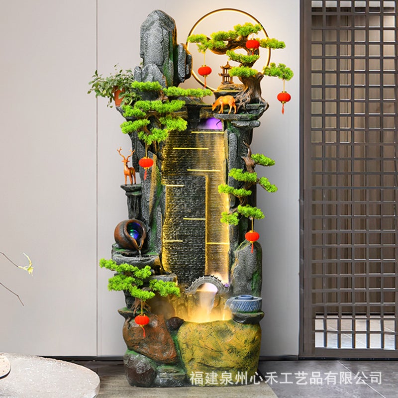 Chinese-Style Rockery Water Decoration Circulating Water Living Room Office Tea House Floor Water Landscape Lucky Housewarming Gift - Image 3