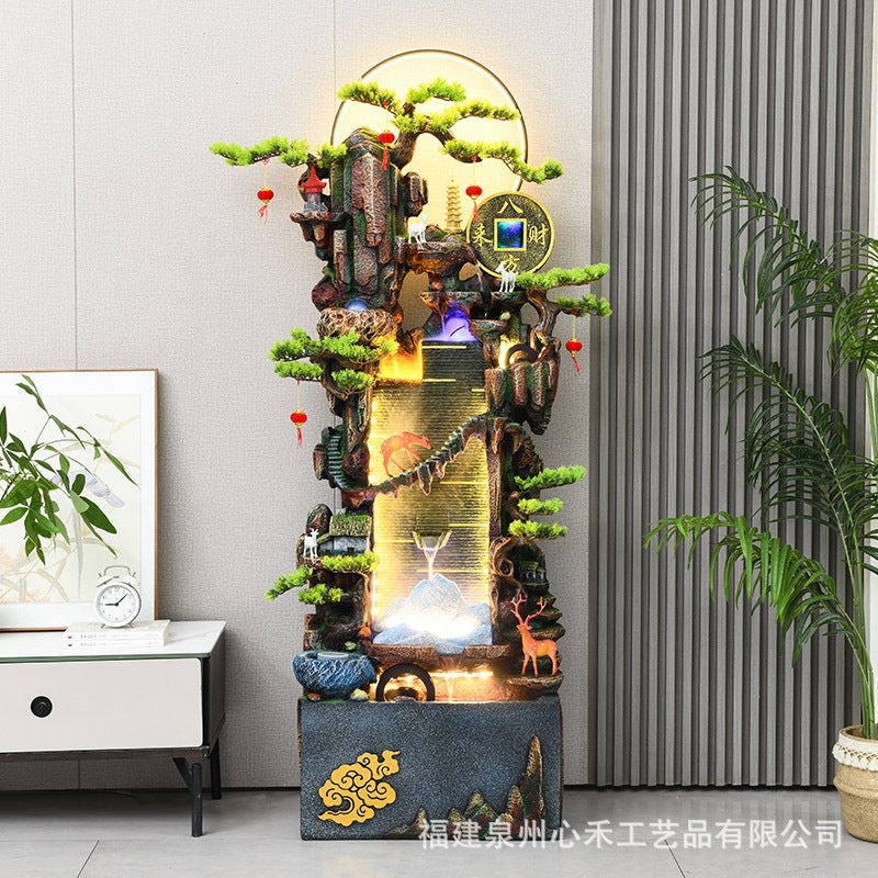 Chinese-Style Rockery Water Decoration Circulating Water Living Room Office Tea House Floor Water Landscape Lucky Housewarming Gift - Image 2