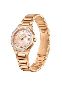 ECSTACY Ecstacy Women's GM10 Movement Watch, Analog Display and Stainless Steel Strap - E23511-RBKMK, Two Tone Rose Gold  - Image 2