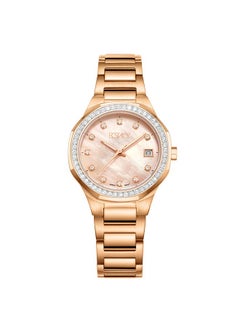 ECSTACY Ecstacy Women's GM10 Movement Watch, Analog Display and Stainless Steel Strap - E23511-RBKMK, Two Tone Rose Gold  - Image 1