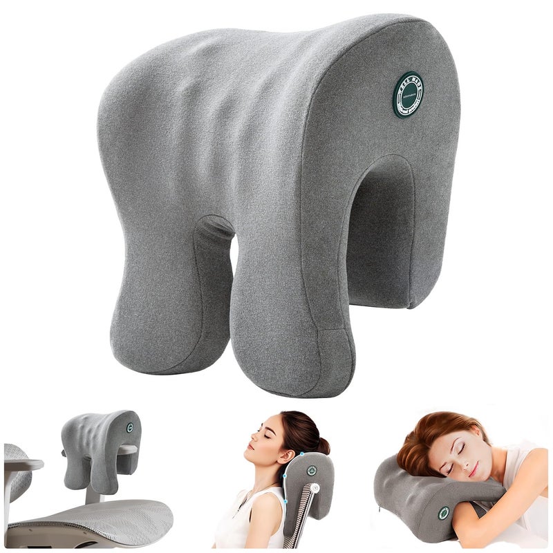 MOONYOOY Office Chair Headrest Pillow Attachment & Desk Nap Cushion, Memory Foam Neck Support with U-Shape Hanger Design for Office Chairs, Armrest Elbow Relief, and Restful Power Napping - Image 1