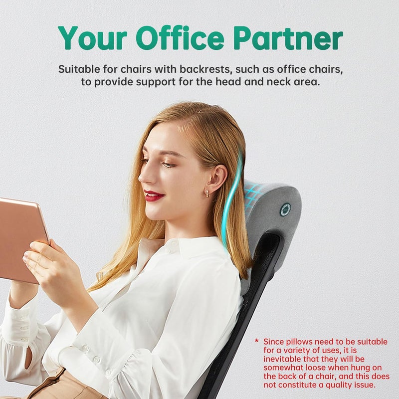 MOONYOOY Office Chair Headrest Pillow Attachment & Desk Nap Cushion, Memory Foam Neck Support with U-Shape Hanger Design for Office Chairs, Armrest Elbow Relief, and Restful Power Napping - Image 5