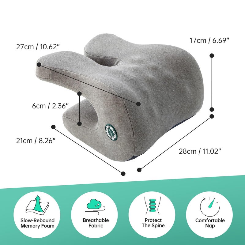 MOONYOOY Office Chair Headrest Pillow Attachment & Desk Nap Cushion, Memory Foam Neck Support with U-Shape Hanger Design for Office Chairs, Armrest Elbow Relief, and Restful Power Napping - Image 4