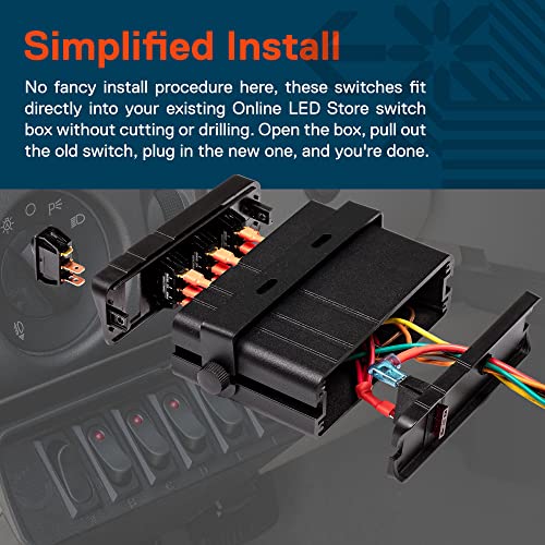 ONLINE LED STORE TRUE MODS 2pc 12v Momentary Rocker Switch [For SWH0081/SWH0082 Switch Boxes] [SPST] [Positive or Negative Trigger] Ideal for Multiple Flashing Mode Strobe Lights, Beacon Lights, Dash Lights, Air Horns - Image 3