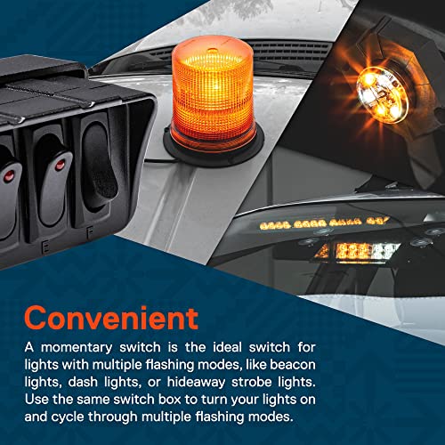 ONLINE LED STORE TRUE MODS 2pc 12v Momentary Rocker Switch [For SWH0081/SWH0082 Switch Boxes] [SPST] [Positive or Negative Trigger] Ideal for Multiple Flashing Mode Strobe Lights, Beacon Lights, Dash Lights, Air Horns - Image 4