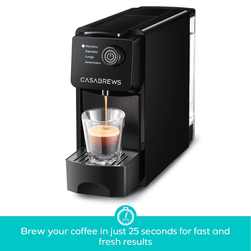 CASABREWS آلة إسبرسو CASABREWS CM7036E لكبسولات نيسبريسو الأصلية، آلة قهوة مدمجة بضغط 20 بار مع خزان مياه قابل للإزالة سعة 21 أونصة و 4 أوضاع تحضير، صانع إسبرسو صغير للاستخدام المنزلي أو المكتبي، أسود - Image 4