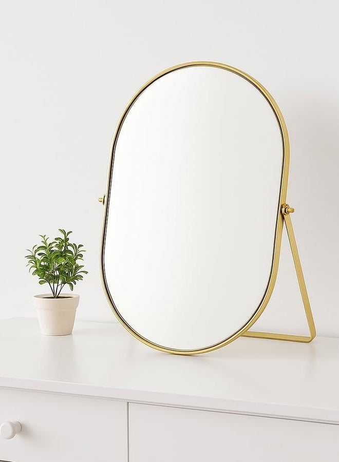 Feyarl Table Mirror Cosmetic Mirror with Stand Rotating Makeup Mirror for Table Bathroom & Chest of Drawers - Image 4