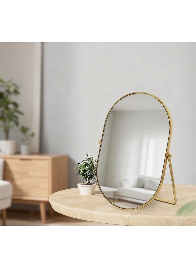 Feyarl Table Mirror Cosmetic Mirror with Stand Rotating Makeup Mirror for Table Bathroom & Chest of Drawers - Image 5