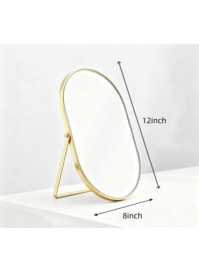 Feyarl Table Mirror Cosmetic Mirror with Stand Rotating Makeup Mirror for Table Bathroom & Chest of Drawers - Image 2