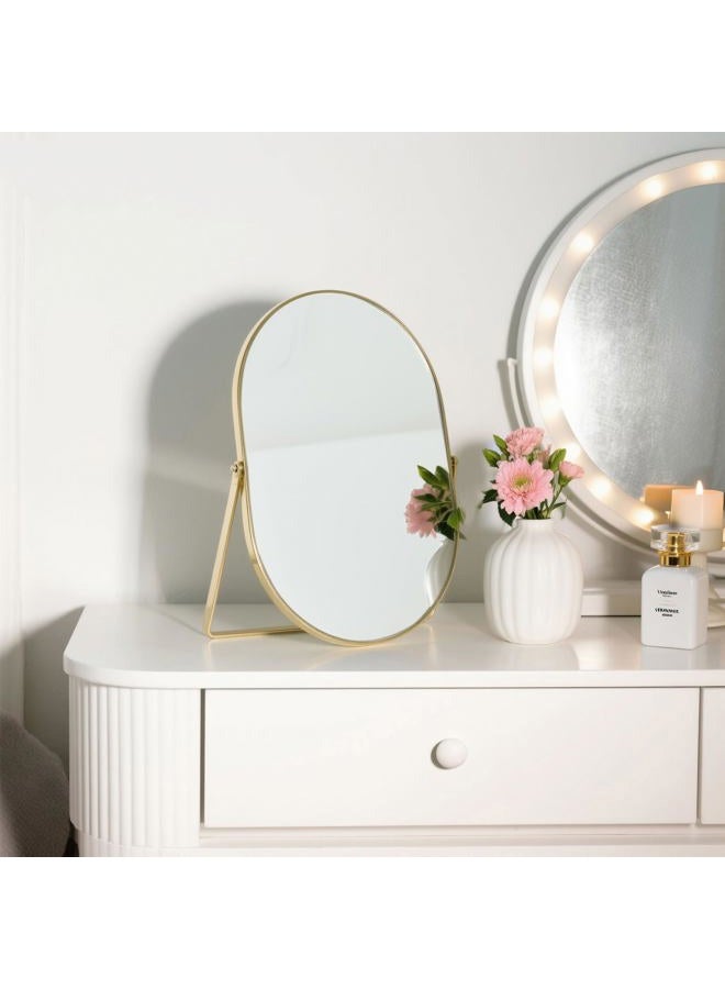 Feyarl Table Mirror Cosmetic Mirror with Stand Rotating Makeup Mirror for Table Bathroom & Chest of Drawers - Image 3