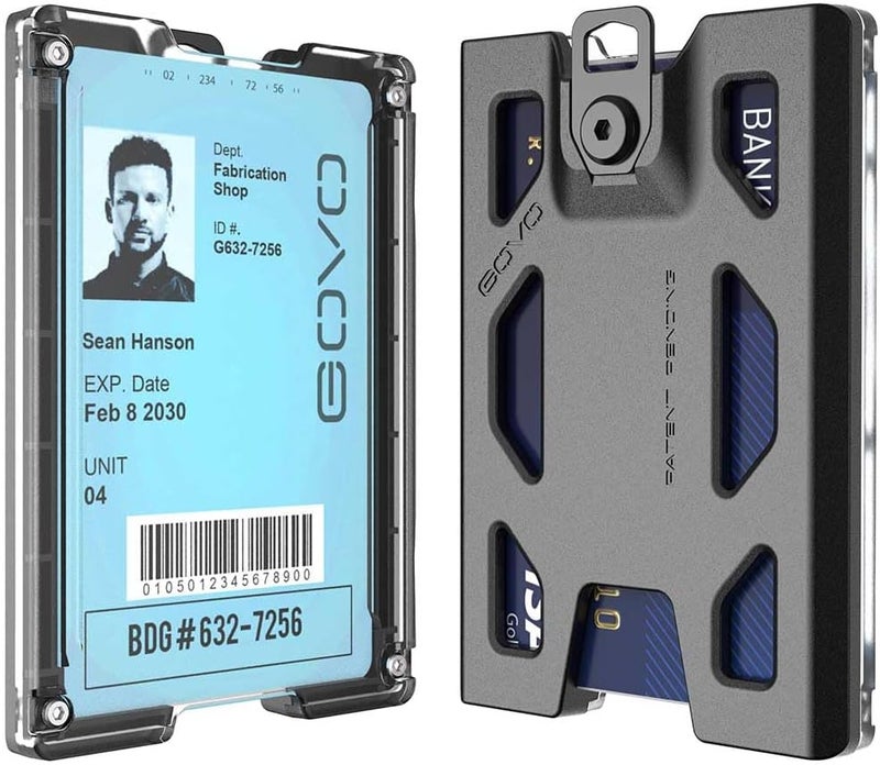 GOVO Badge Holder - Without Clip Version - Durable Polycarbonate ID Card Holder Holds 1 to 4 Cards (Black) - Image 1