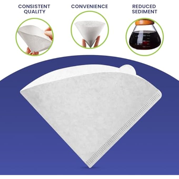 SNH 100 Pieces Cone Coffee Filter In White V60 Size Disposable Coffee Filter Papers These Filters Can Be Used At Home In The Office And For Travel Purposes 2 4 Cups Capacity - Image 4